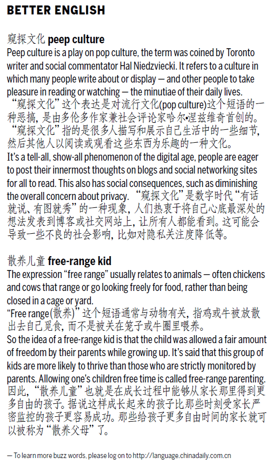 沒(méi)脾氣 have no way out; 窺探文化 peep culture