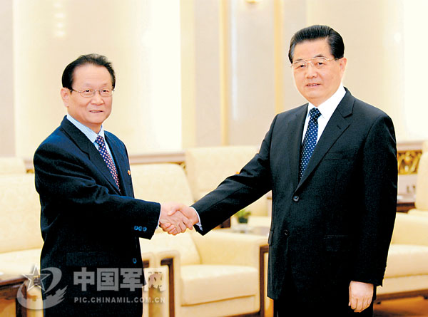 胡錦濤會見朝鮮勞動(dòng)黨代表團(tuán)