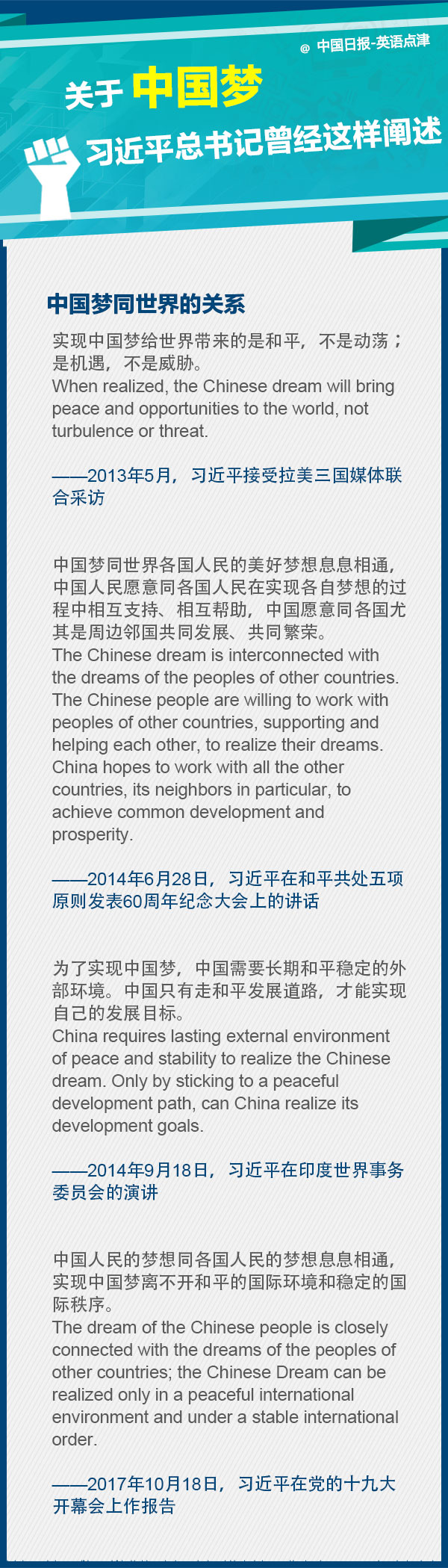 關于中國夢，習近平總書記曾經(jīng)這樣闡述