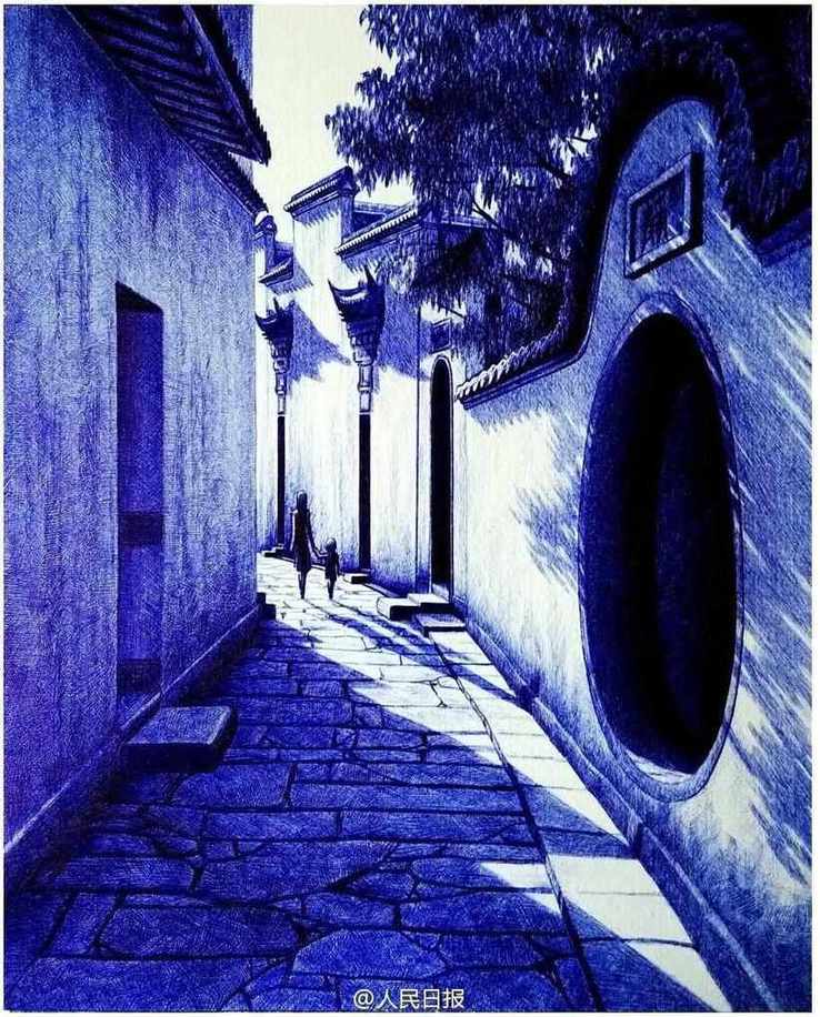 有才任性的的圓珠筆畫(huà)作