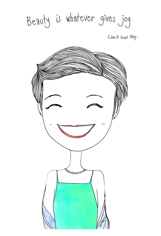 短發(fā)也可以很美：女孩捐掉長(zhǎng)發(fā)后畫(huà)的勵(lì)志明信片