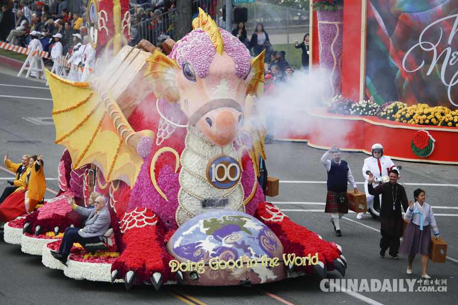 “孫悟空”、“小王子”花車亮相美國玫瑰花車大游行（組圖）