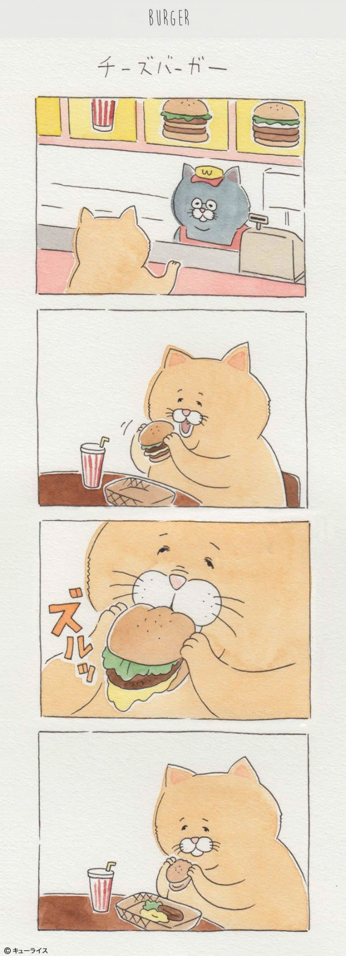 搞笑連環(huán)畫(huà)：胖貓吃飯記（組圖）