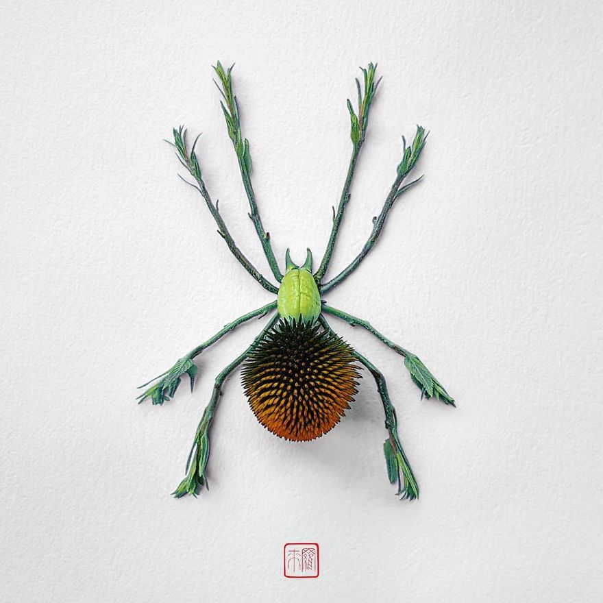 你怕蟲子嗎？來看看這些用花瓣做成的蟲子（組圖）